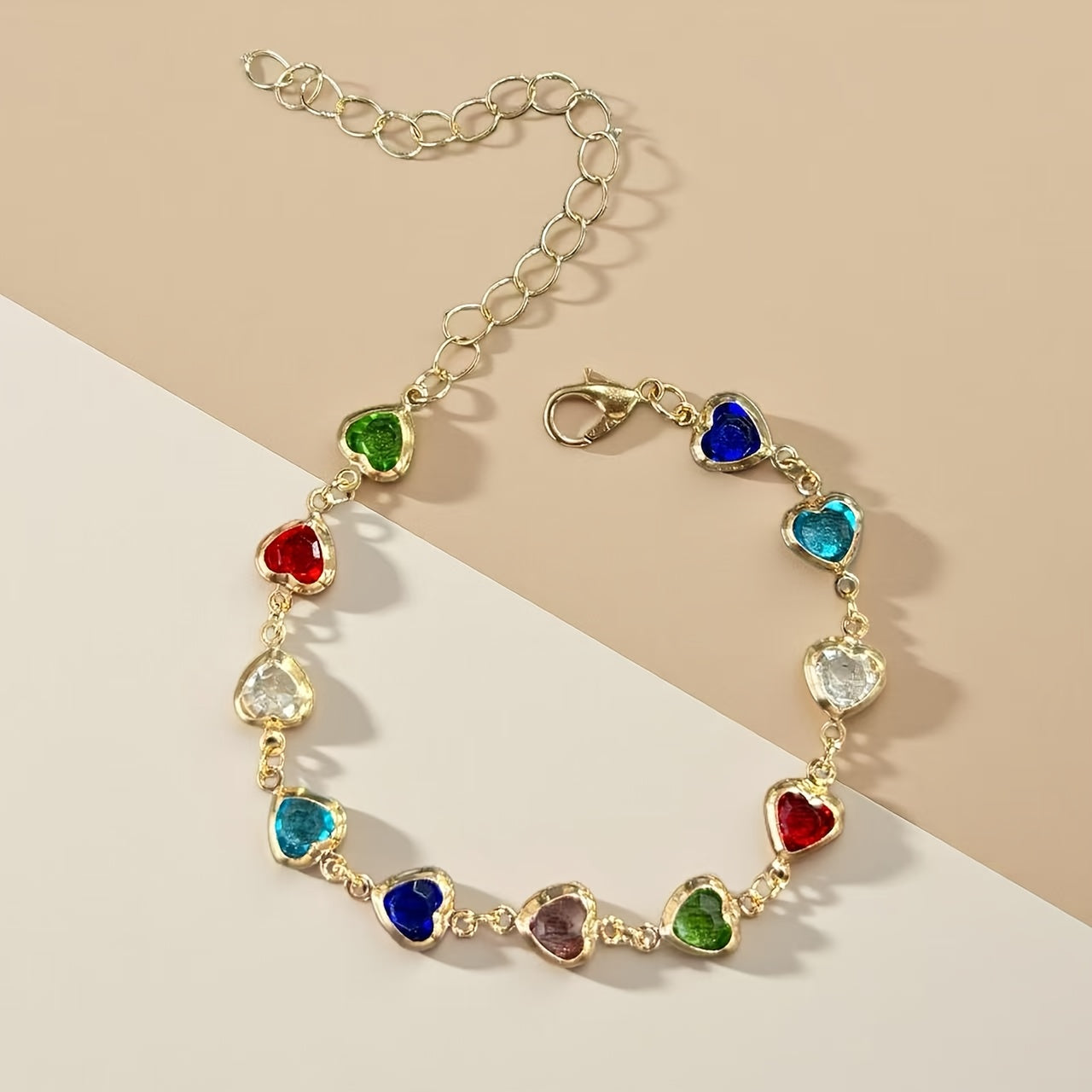 1peça Pulseira de Coração de Cubo Colorido e Brilhante em Aço Inoxidável Elegante, Joias de Contas Delicadas para Uso Diário, Acessório de Festa, Estilo Vintage, Ideal para Presente de Dia dos Namorados - Compatível com Todas as Estações