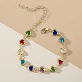 1peça Pulseira de Coração de Cubo Colorido e Brilhante em Aço Inoxidável Elegante, Joias de Contas Delicadas para Uso Diário, Acessório de Festa, Estilo Vintage, Ideal para Presente de Dia dos Namorados - Compatível com Todas as Estações