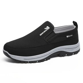 Loafers Masculinos de Sapato Único, Sapatos Casuais Planos para Primavera e Outono Confortáveis e Respiráveis para Caminhada, Sapatos de Negócios e Lazer Sem Cadarço para Homens de Meia-idade e Idosos