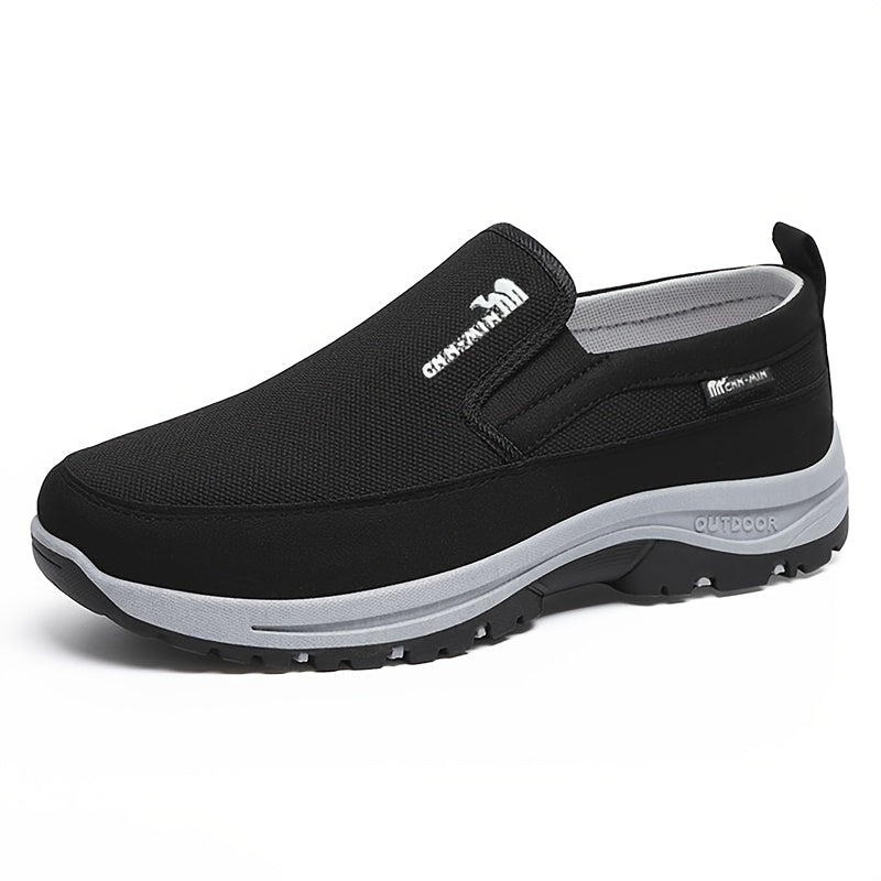 Loafers Masculinos de Sapato Único, Sapatos Casuais Planos para Primavera e Outono Confortáveis e Respiráveis para Caminhada, Sapatos de Negócios e Lazer Sem Cadarço para Homens de Meia-idade e Idosos