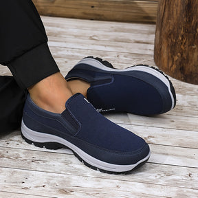 Loafers Masculinos de Sapato Único, Sapatos Casuais Planos para Primavera e Outono Confortáveis e Respiráveis para Caminhada, Sapatos de Negócios e Lazer Sem Cadarço para Homens de Meia-idade e Idosos