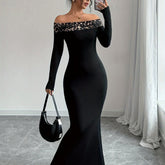 Chic Off-Shoulder Leopard Print Dress - Elegant & Versatile