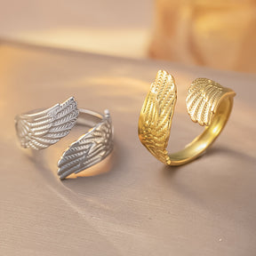 1peça Anjo Asas de Aço Inoxidável Minimalista Elegante para Homens e Mulheres - 18K Dourado Banhado em Pena-Forma Estilo de Rua Unissex, Perfeito para Uso Diário ou Presente