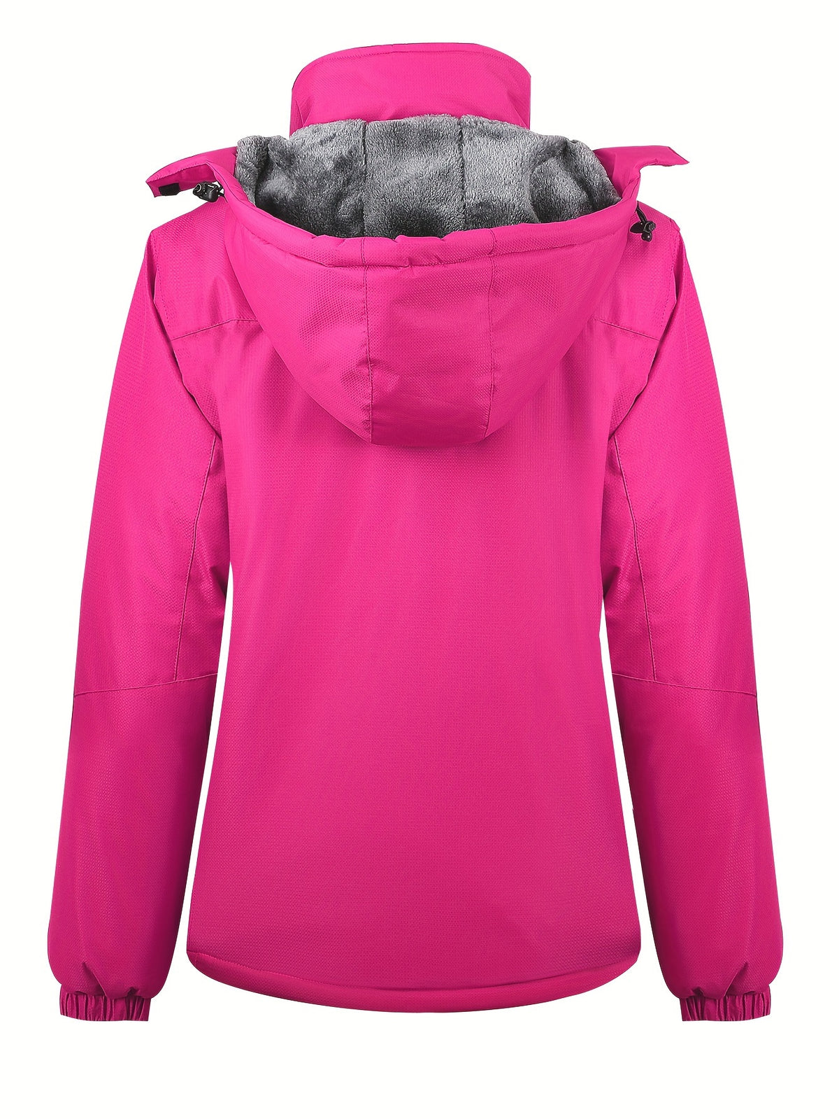Casaco de esqui feminino com forro azul claro, capuz removível, gola de corte completo com fecho de correr, design com capuz, forro de lã multi-bolsos, ideal para esportes de inverno, snowboard, caminhadas e acampamentos, casaco de esportes de inverno|casaco com capuz|casaco forrado
