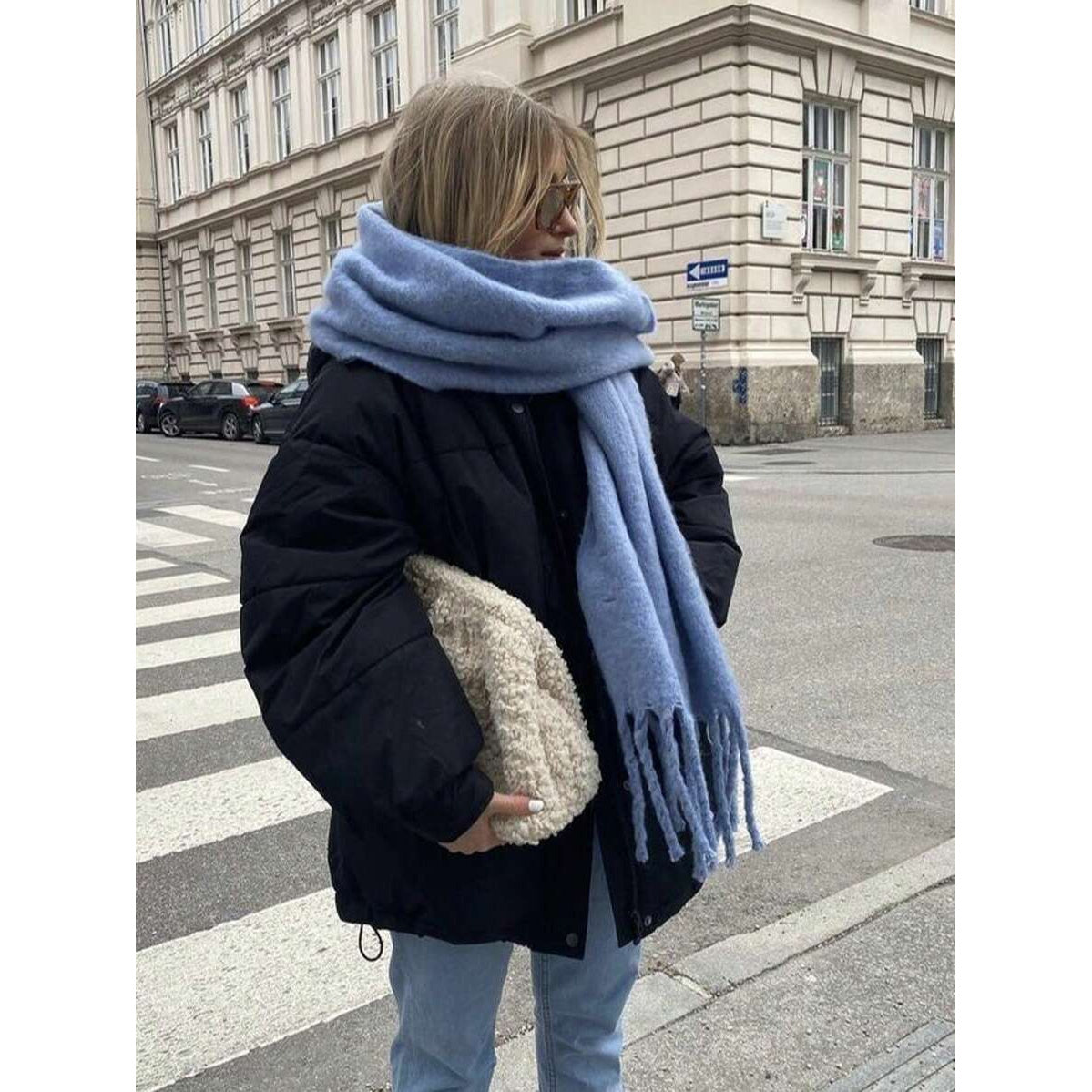 MOFOROCO Cachecol de Inverno Luxuoso e Macio com Textura Semelhante a Crina de Cavalo - Colar Quente Estilo Boêmio, Tecido Macio Semelhante a Crina de Cavalo (Sem Penas), Envoltório Lavável à Máquina para Presente de Natal/Dia dos Namorados, Acessório Elegante para Aquecer o Pescoço (Cores Sólidas)