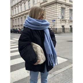 MOFOROCO Cachecol de Inverno Luxuoso e Macio com Textura Semelhante a Crina de Cavalo - Colar Quente Estilo Boêmio, Tecido Macio Semelhante a Crina de Cavalo (Sem Penas), Envoltório Lavável à Máquina para Presente de Natal/Dia dos Namorados, Acessório Elegante para Aquecer o Pescoço (Cores Sólidas)