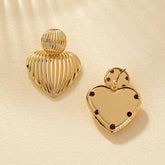 Conjunto De 2 Pares De Brincos Femininos Com Estampa De Coração E Listras Para O Dia Dos Namorados