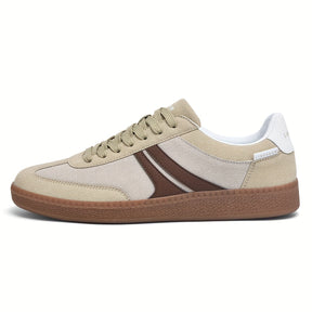 Libegram Tênis Vermelhos Vintage Femininos - Sapatos Casuais Confortáveis com Sola de Borracha de Goma, Estilo Clássico Preppy, Design Respirável de Cano Baixo e Cadarço para Vestuário Casual, Sapatos para Todas as Estações | Tênis com Atacadores | Detalhes Adesivos