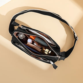 Bolsa Transversal de Couro Genuíno para Mulheres - Grande Capacidade, Alça Ajustável, Fecho de Zíper, Cor Sólida (Caqui/Marrom Claro/Branco/Preto) - Forrada em Poliéster & Acabamento com Bordas Oleadas para Durabilidade - Uso Versátil Diário e Ocasiões Especiais, Bolsa Segura para Viagem, Acessório Elegante, Acabamento Resistente, Bolsa Casual, Estilo Clássico, Costuras de Alta Qualidade, Bolsa Espaçosa, Estilosa