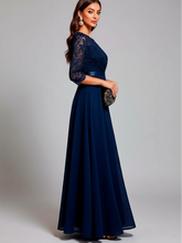 Chiffon Elegance: Exquisite Lace Evening Gown