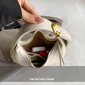 Mala transversal em forma de meia-lua elegante para mulheres - Carteira multifuncional para o ombro com mala meia-lua e alça ajustável, couro sintético, mala de ombro moderna para todos os dias