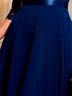 Chiffon Elegance: Exquisite Lace Evening Gown