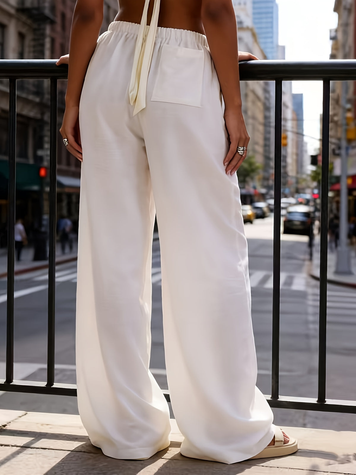 The Essence of Summer Ease: The Sculpted Wide-Leg Trouser
