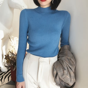 Elegant Black Turtleneck Blouse - Chic Slim Fit for Every Occasion