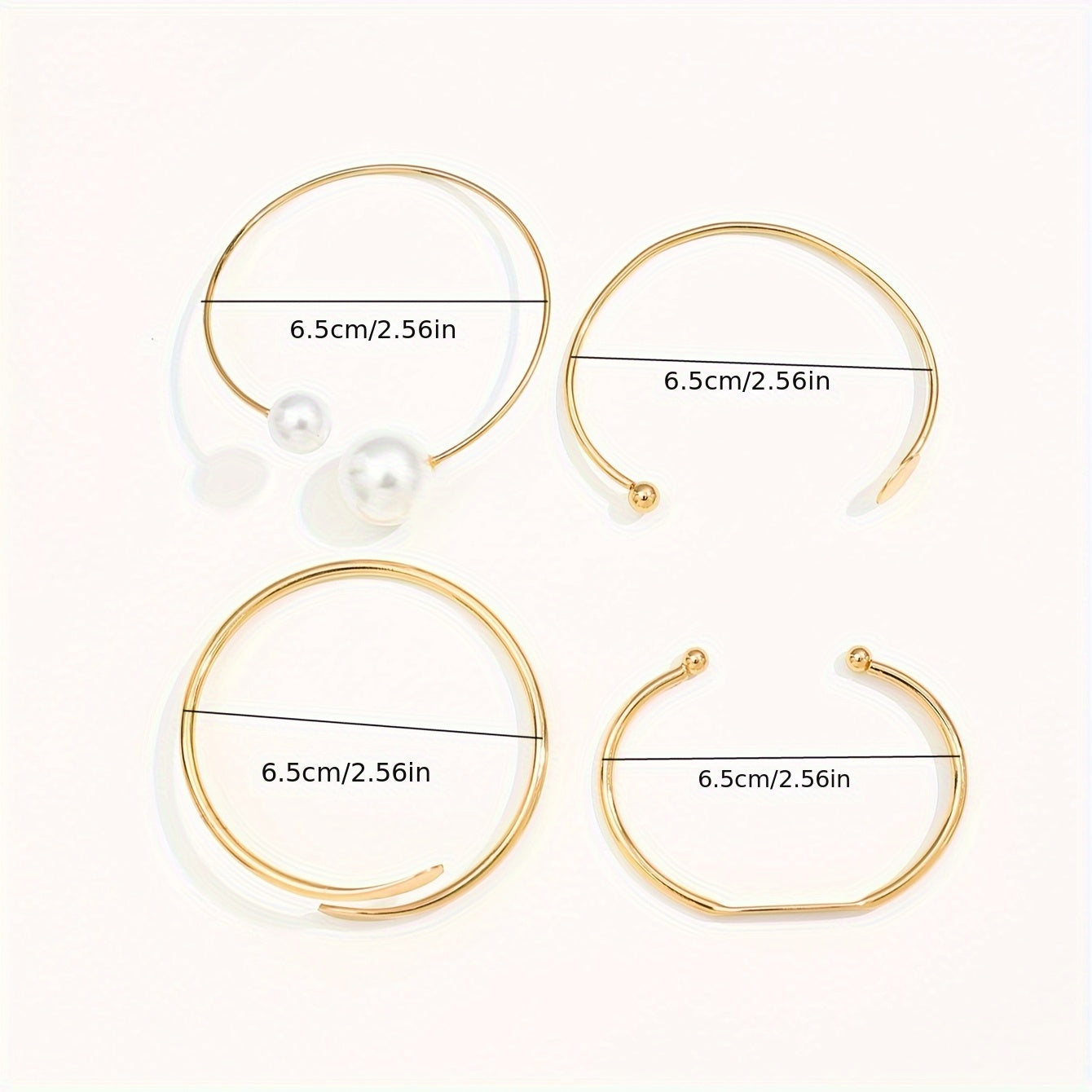 4 Peças Conjunto de Pulseira KC Banhada a Ouro com Pérola Imitação e Bracelete para Mulheres - Elegante Jogo Interligado em Argola Aberta, Joias Empilháveis Com Pérola Falsa, Contas Douradas, Casamento, Festas ou Looks Causais (Não Precisa Medir o Tamanho), Pulseiras para Mulheres, Pulseiras Para Mulheres, Pulseira Para Mulheres, Anéis Para Mulheres, Pulseiras de Bangles para Mulheres, Joias de Pérola para Mulheres, Pulseira de Mão para Mulheres,
