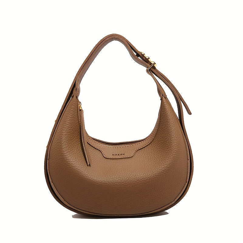 Mala transversal em forma de meia-lua elegante para mulheres - Carteira multifuncional para o ombro com mala meia-lua e alça ajustável, couro sintético, mala de ombro moderna para todos os dias