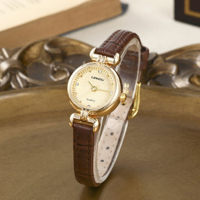 Relógio de Pulso Vintage Feminino, Mostrador Pequeno Redondo com Strass Elegante e Sofisticado para Uso Diário e Presentes Festivos, Relógio Antigo Para Mulheres, Com Bracelete Masculina ou Unissexo