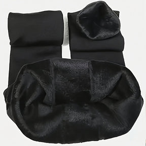 1 Par de Meias-Calças Térmicas Grossas para Mulheres - Calças de Inverno Resistentes com Aquecimento para as Pernas, Cobertura Completa e Camada Base para Frio Extremo - Leggings Elegantes Pretas (Lavagem à Mão/Limpeza a Seco) - Ideal para Atividades ao Ar Livre