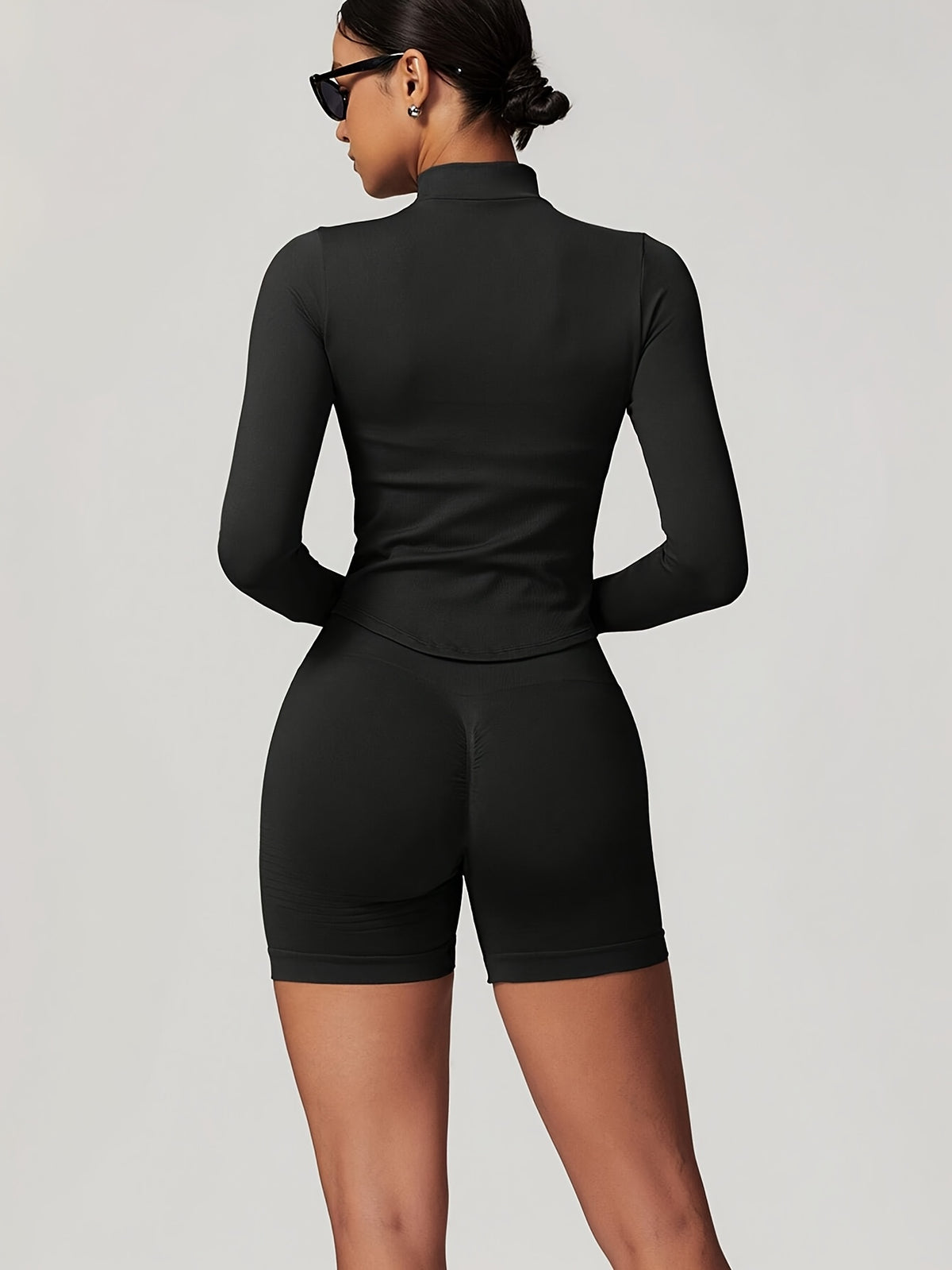 Jaqueta Esportiva Slim Fit Feminina, Top de Yoga com Zíper para Quatro Estações, Roupa de Fitness de Manga Longa e Secagem Rápida para Corrida e Ciclismo ao Ar Livre, Jaqueta de Treino Fitness,Camada de Exercício de Yoga,Jaqueta Atlética Slim Fit,Jaqueta Esportiva Feminina,Roupas Esportivas