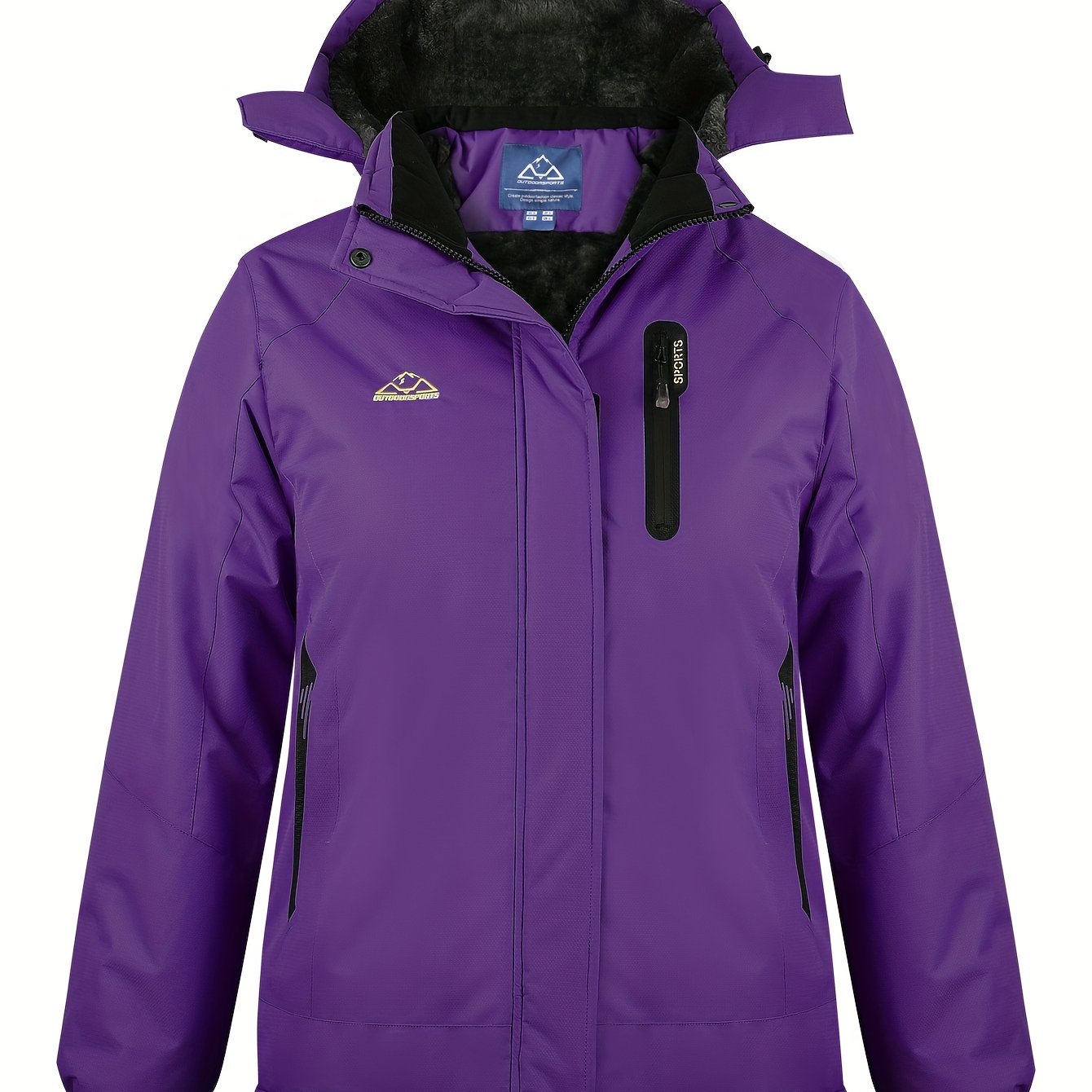 Elegant Women's Ski Jacket with Removable Hood