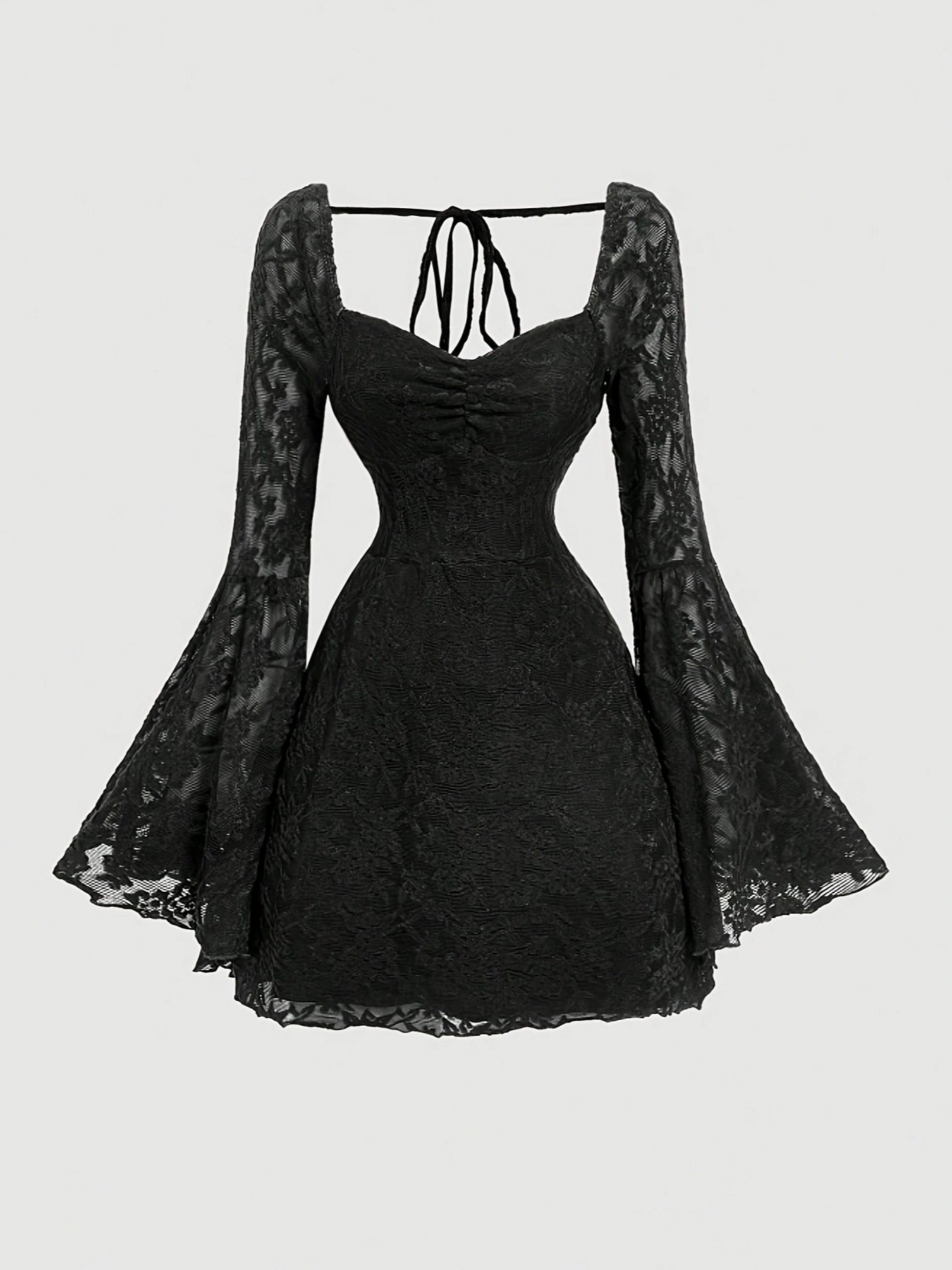 Vestido Curto de Manga Bufante Estilo Gótico para Ação de Graças, Natal e Ano Novo NS702