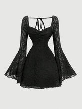 Vestido Curto de Manga Bufante Estilo Gótico para Ação de Graças, Natal e Ano Novo NS702