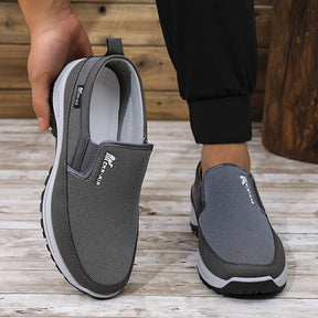 Loafers Masculinos de Sapato Único, Sapatos Casuais Planos para Primavera e Outono Confortáveis e Respiráveis para Caminhada, Sapatos de Negócios e Lazer Sem Cadarço para Homens de Meia-idade e Idosos
