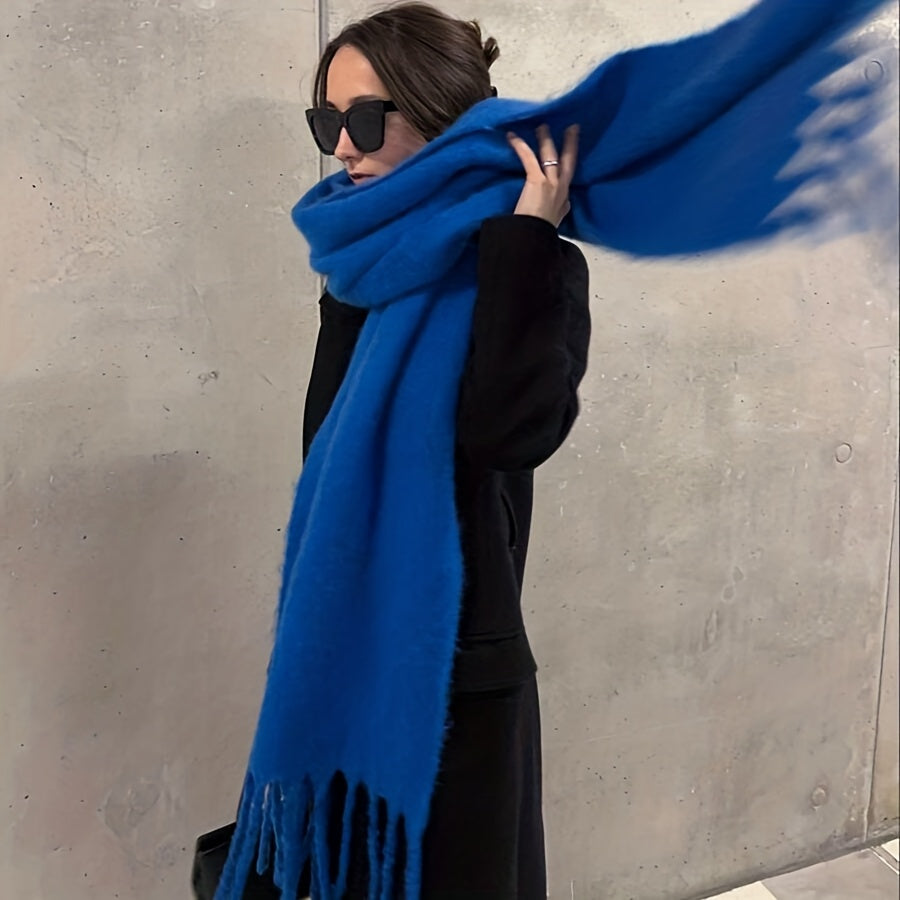 MOFOROCO Cachecol de Inverno Luxuoso e Macio com Textura Semelhante a Crina de Cavalo - Colar Quente Estilo Boêmio, Tecido Macio Semelhante a Crina de Cavalo (Sem Penas), Envoltório Lavável à Máquina para Presente de Natal/Dia dos Namorados, Acessório Elegante para Aquecer o Pescoço (Cores Sólidas)