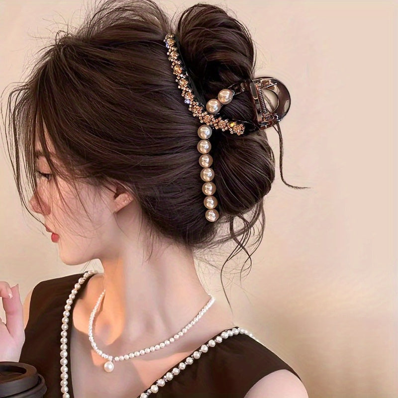 4 unidades de presilha avançada cor café para mulheres, novo modelo 2025, presilha grande para volume de cabelo na nuca, cabelos com múltiplas mechas, presilha tubarão com faixa