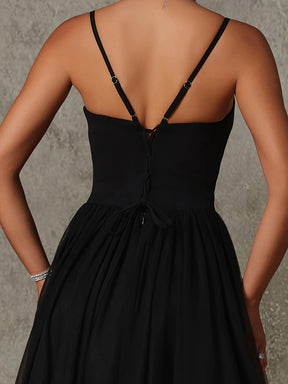 1 Peça Vestido de Noite Elegante Sereia para Mulheres - Vestido Longo Formal com Silhueta A-Line e Cauda de Sereia, Vestido de Festa de Casamento, Prom, Lavável à Mão, Cintura Ajustada e Alongada para Gala, Concerto, Cerimônia de Premiação