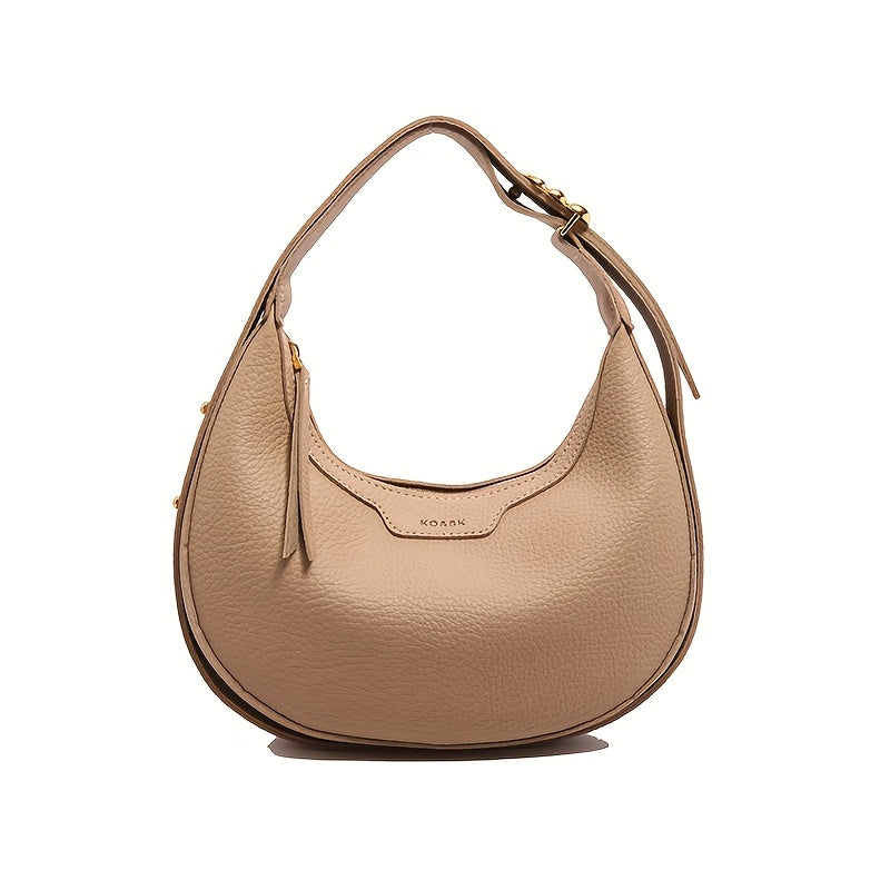 Mala transversal em forma de meia-lua elegante para mulheres - Carteira multifuncional para o ombro com mala meia-lua e alça ajustável, couro sintético, mala de ombro moderna para todos os dias