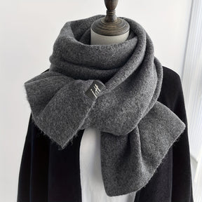 Lenço de lã de luxo para mulheres e homens - Elegante lenço de inverno preto, suave e quente, envoltório de pescoço formal e chic para o dia a dia - Essencial para o frio no escritório, festas, encontros - Elegância eterna, acessório para encontros, estilo sofisticado, textura de tecido jacquard