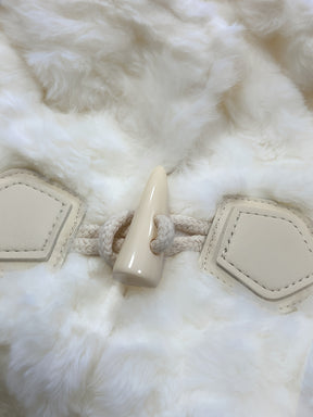 Casaco de Inverno Feminino com Botões de Lapela e Forro Térmico Espesso