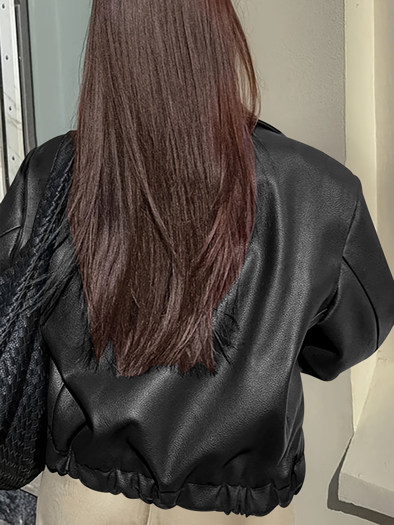 Jaqueta Retro Feminina para Motocicleta - Casaco com Gola & Tons Clássicos Preto/Branco/Cinza/Marrom - Roupa Exterior Casual para Todas as Estações (Lavável à Máquina) para Passeios de Moto & Vestuário Casual - Jaqueta Não Elástica