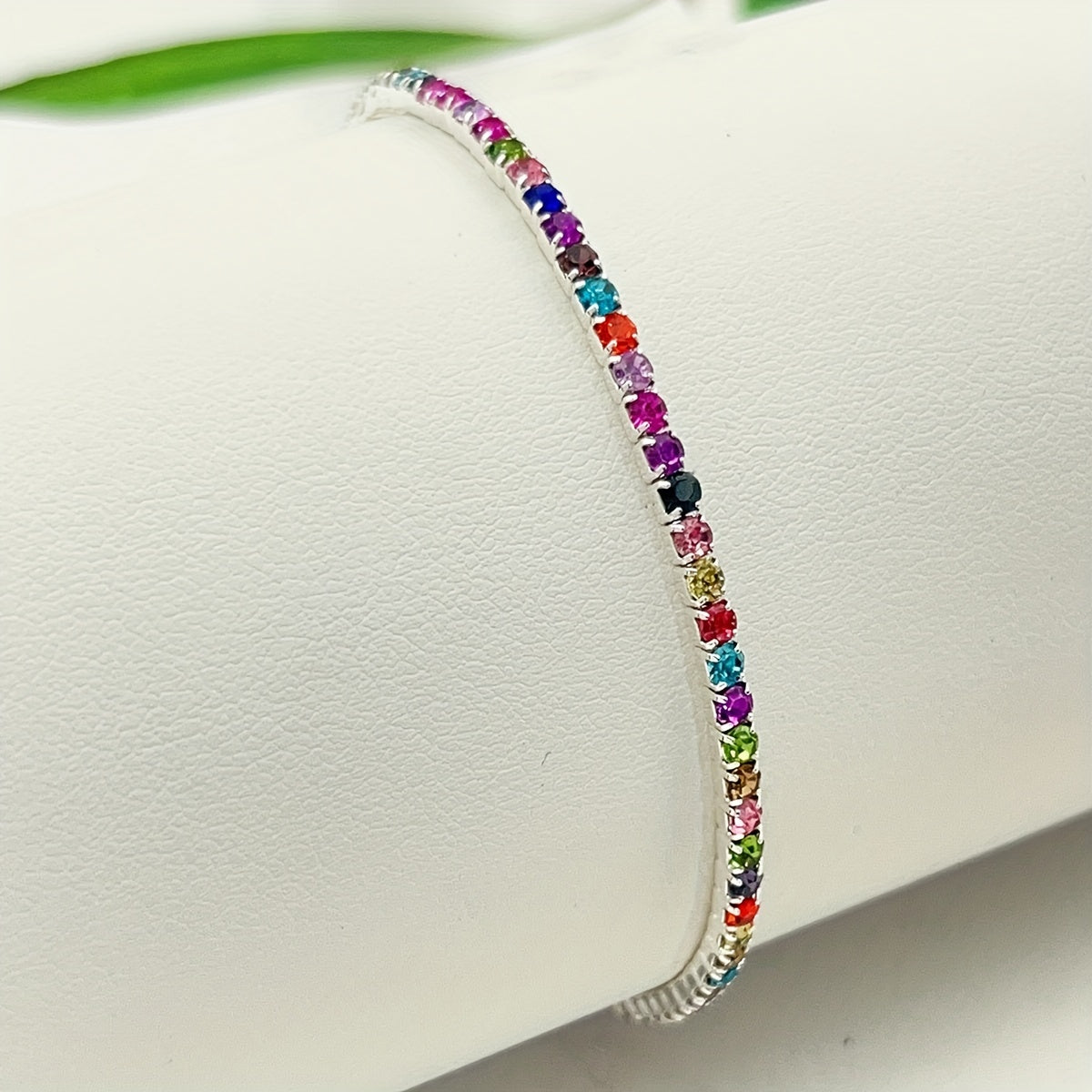 Pulseira Elástica Feminina de Tênis com Strass Ultra Fina - Versátil para o Dia a Dia, Estilo do Dia a Dia,Corrente Estilosa,Corrente banhada a prata,Artesanato Fino,Acessório de Pulso,Pulseira de Moda,Colecionadores de Acessórios,Presente Para Ela