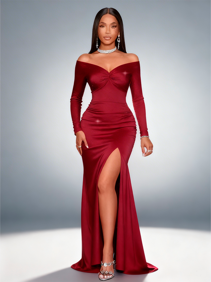 Enchanting Sequin Mermaid Evening Gown with V-Neck