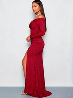 Enchanting Sequin Mermaid Evening Gown with V-Neck