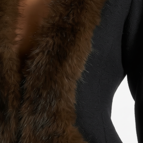 Elegant Faux Fur V-Neck Jacket