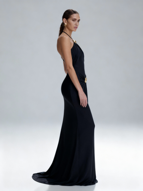 Elegance Redefined: Halter Neck Evening Dress