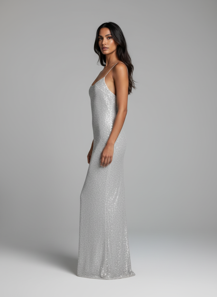 Timeless Elegance: Backless Rhinestone Gown