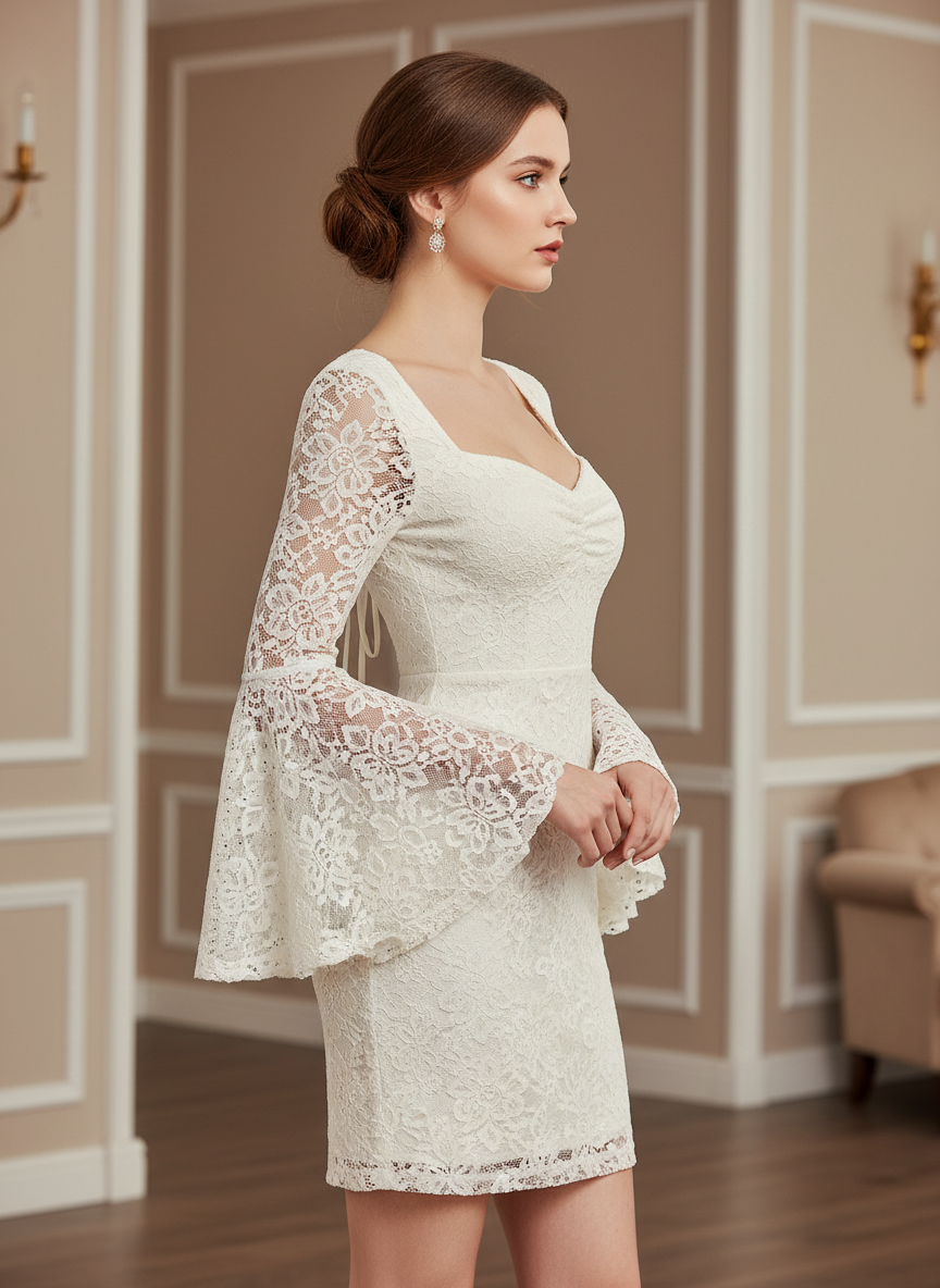 Chic Gothic Puff Sleeve Mini Dress for Festive Elegance