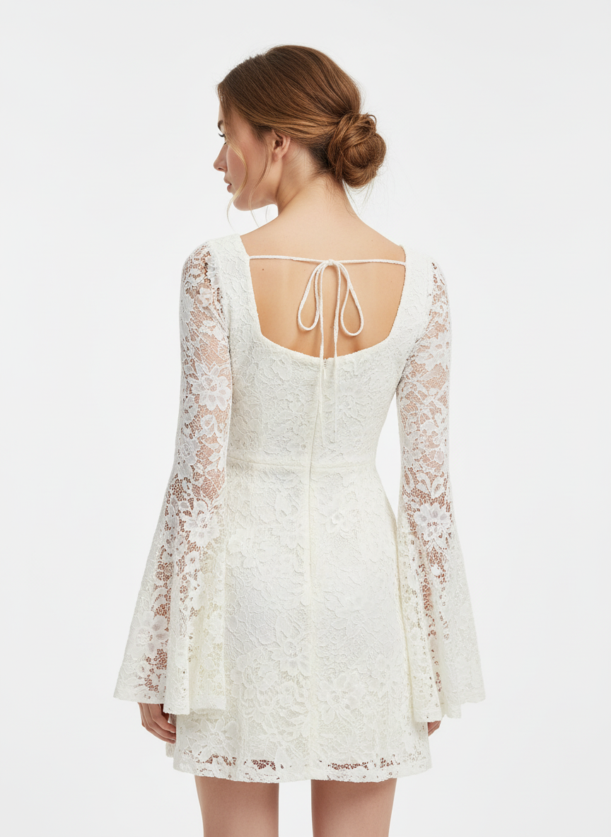 Chic Gothic Puff Sleeve Mini Dress for Festive Elegance