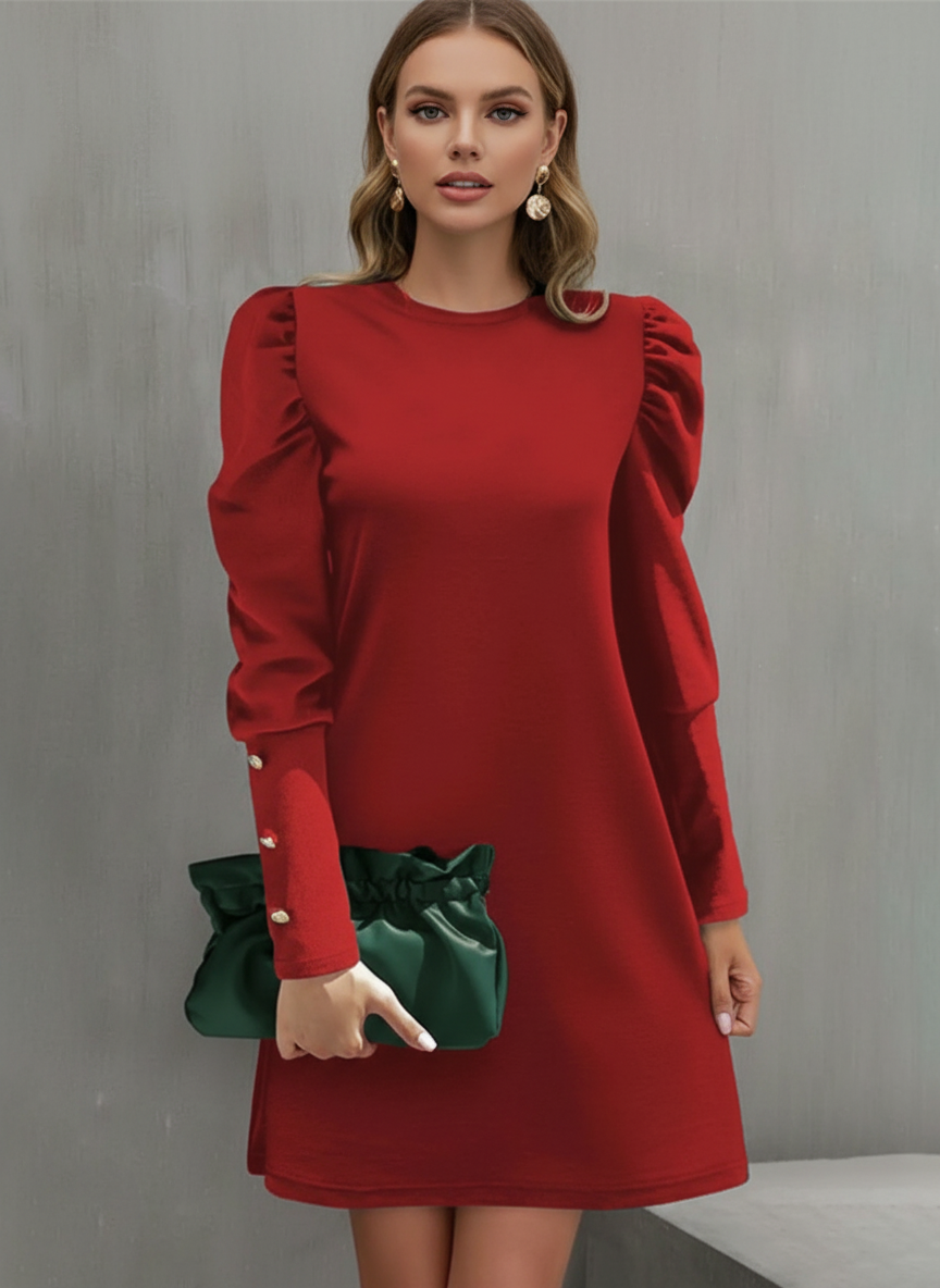 Timeless Elegance: Long Sleeve Button Dress