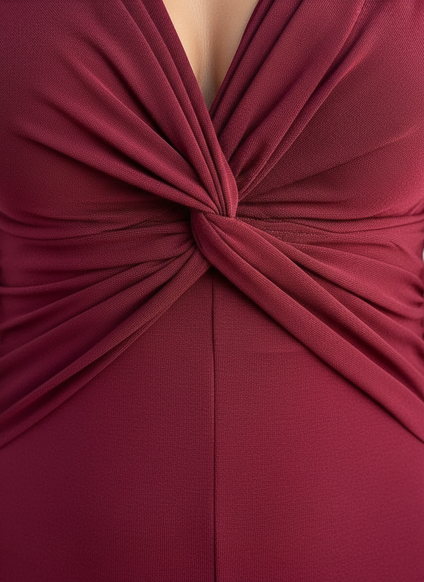 Elegant V-Neck Bodycon Dress with High Split