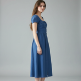 Elegant Vintage Linen Summer Dress