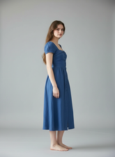 Elegant Vintage Linen Summer Dress