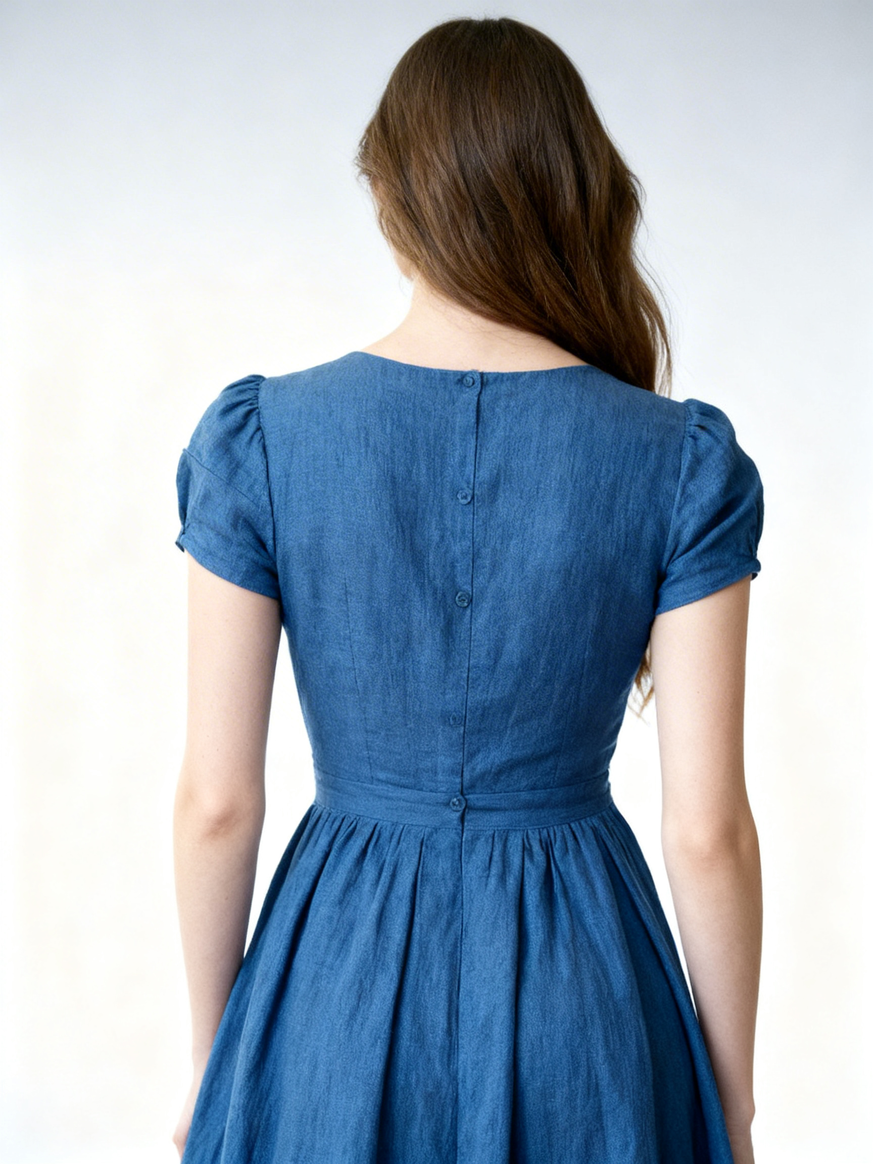 Elegant Vintage Linen Summer Dress