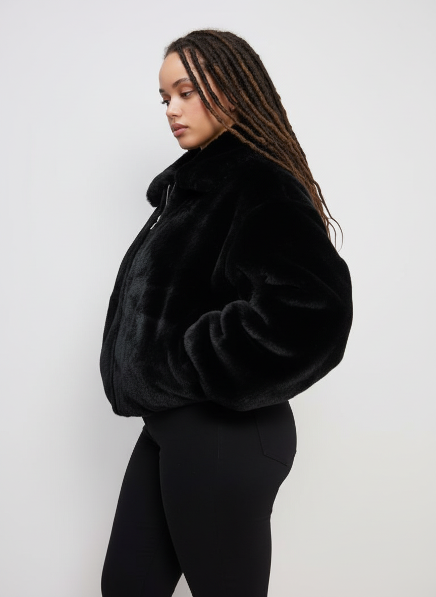 Chic Hooded Coat for Plus Size Women