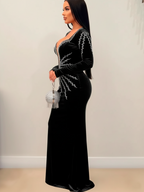 Elegant Mermaid Gown with Cascading Details